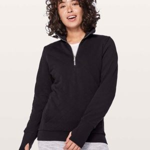 Lululemon “forever warm pullover” quilted half zip sweatshirt size 12